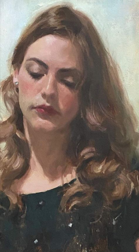 Soft Woman, Artist Support, Portrait Practice, Paint Portrait, Hyperrealism Paintings, Aesthetic Paintings, Retro Painting, Paintings Ideas, Portraiture Painting