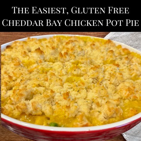 The Easiest Gluten Free Cheddar Bay Chicken Pot Pie Recipe - Gluten Free Type A Mama Crockpot Chicken Pot Pie Gluten Free, Gluten Free Red Lobster Biscuits, Cheddar Bay Chicken, Chicken Pot Pie Gluten Free, Recipe Using Rotisserie Chicken, Chicken Pot Pie Recipe Crockpot, Gluten Free Pot Pie, Gluten Free Chicken Pot Pie, Using Rotisserie Chicken