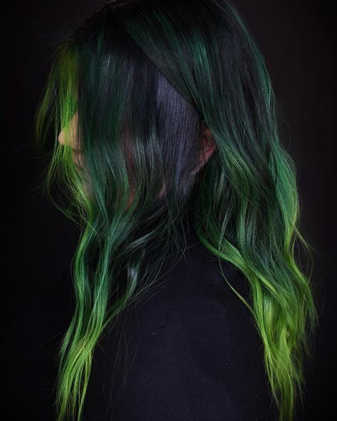 Green Hair Ombre, Fair Olive Skin, Hair Color Tips, Green Hair Color Ideas, Green Hair Color, 5000 Followers, Neon Green Hair, Dyed Tips, Hair Fair