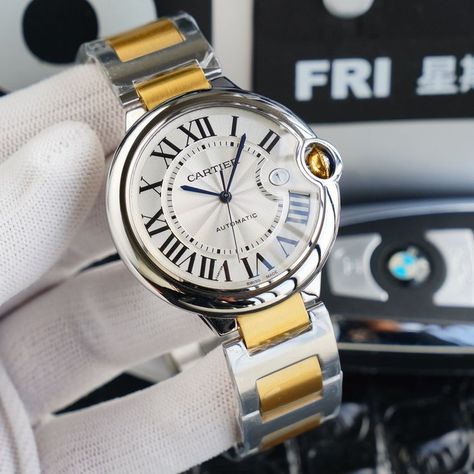 Cartier Watch Silver, Cartier Watch Women, Cartier White Gold Watch With Chronometer, Gold Cartier Watch, Two Tone Cartier Watch, Cartier White Watch With Metal Dial, Luxury Cartier Business Watches, Rose Gold Cartier, Cartier Watch With Metal Dial