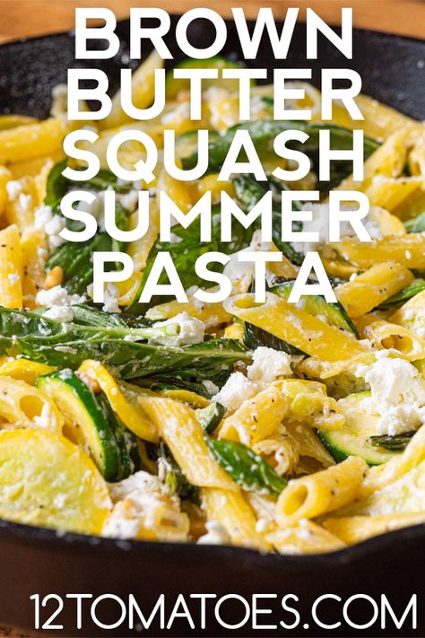 Summer Squash Pasta Recipes, Yellow Squash Pasta, Squash Pasta Recipes, Summer Squash Pasta, Squash Pasta Recipe, Pasta Casseroles, 12 Tomatoes Recipes, Quick Pasta, Squash Pasta