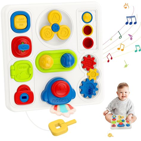 PRICES MAY VARY. 【Multi-functional Busy Board】EPOGG baby toys includes 9 different activities. Through a variety of actions such as grasping, pulling, spinning and pressing, it allows your child to improve their cognitive skills while having fun. 【Montessori Learning Toys】Our educational toys focus on Montessori principles to promote hand-eye coordination and fine motor skill development. Bright colors, different shapes and textures also stimulate their curiosity and imagination. 【Safe and Durab Learning Resources Toys, Fine Motor Preschool, Sensory Toys For Toddlers, Montessori Principles, Montessori Busy Board, Toddler Busy Board, Sorting & Stacking Toys, Sensory Toys For Kids, Montessori Learning