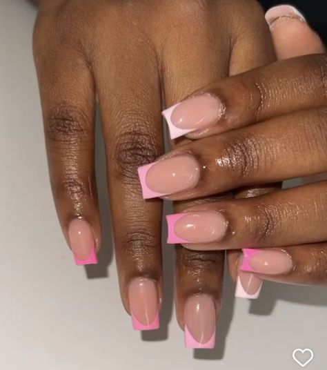 Nails Acrylic Simple Classy, Pink Tip Nails, Cute Pink Nails, Work Nails, Short Square Acrylic Nails, Short Acrylic, Cute Gel Nails, Long Square Acrylic Nails, Ballerina Nails