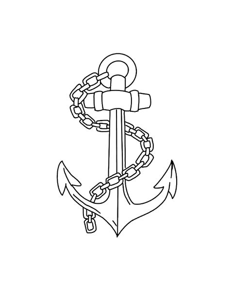 Anchor Tattoo Stencil, Simple Anchor Tattoo, Anchor Stencil, Anchor Drawings, Small Anchor Tattoos, Playground Painting, Karma Tattoo, Chain Tattoo, Anchor Tattoo Design