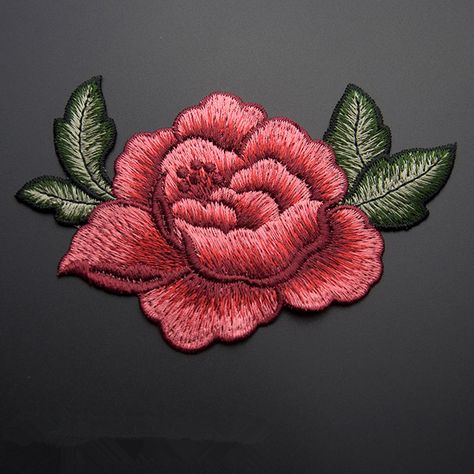 Embroidered rose