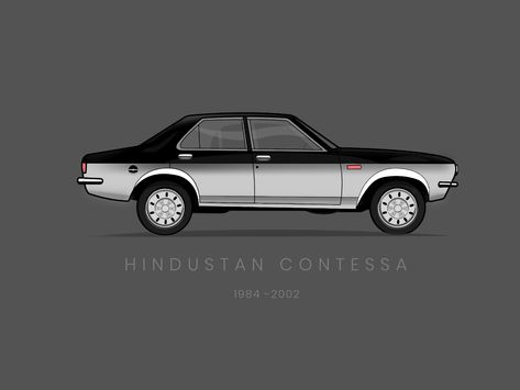 The Contessa - A ‘foreign looking’ debonair car with gorgeous looks came sashaying by in 1980s, in an era when Indians were stuck with two choices in cars - The Ambassador or Premier Padmini.  The Contessa or Conti as it was popularly called, was a hit among the Indin upper crust, and symbolised social status, success and pride. Hm Contessa, Hindustan Contessa, Premier Padmini, Hindustan Motors, Social Status, Car Mods, Car Drawings, Royal Enfield, Car Wallpapers