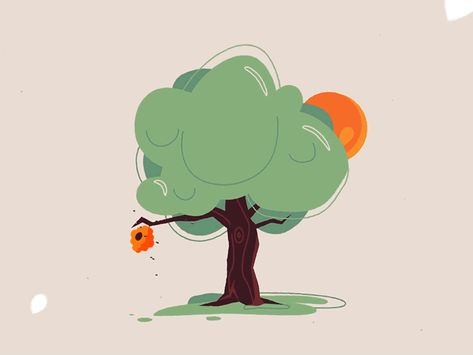 Cartoon Orange, Honey Animation, Honey Graphic, Tree Animation, Animation Gif, Learn Animation, Peace Illustration, Honey Design, Animation Stop Motion