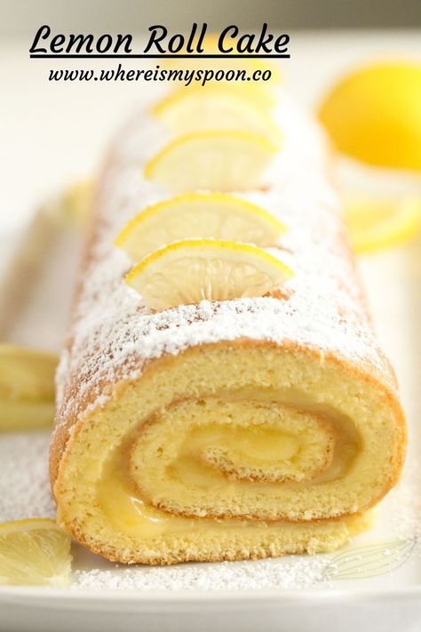 Lemon Rolls Recipe, Lemon Cake Roll Recipe, Lemon Roll Cake Recipe, Lemon Roll Cake, Lemon Cake Roll, Sunday Desserts, Lemon Roll, Lemon Curd Dessert, Lemon Rolls