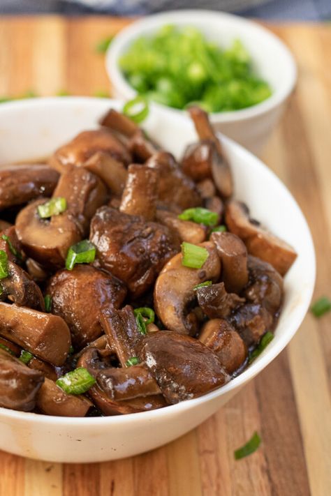 Teriyaki Baby Bella Mushrooms are sweet and savory. These tasty little morsels make for a delicious side dish served over rice or steak. via @2kitchendivas Teriyaki Mushrooms Recipes, Teriyaki Marinated Mushrooms, Teriyaki Mushrooms Sauteed, Chinese Mushrooms Recipes, Asian Mushroom Recipes, Teriyaki Mushrooms, Baby Bella Mushroom Recipes, Mushrooms Sauteed, Shiitake Mushrooms Recipes