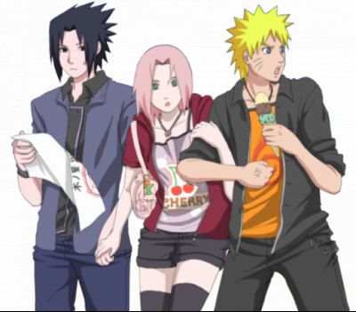 More modern day style Naruto, Sasuke, and Sakura. :) Naruto Modern, Amusment Parks, Naruto Konoha, Tim 7, Photo Naruto, Naruto Team 7, Naruto Teams, Manga Naruto, Sasuke Sakura