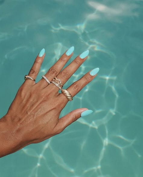 Tiffany Blue Nails, Vacation Nails Beach, Sun Nails, Cruise Nails, Nails 2025, Aqua Nails, Nail Glam, Teal Nails, Light Blue Nails