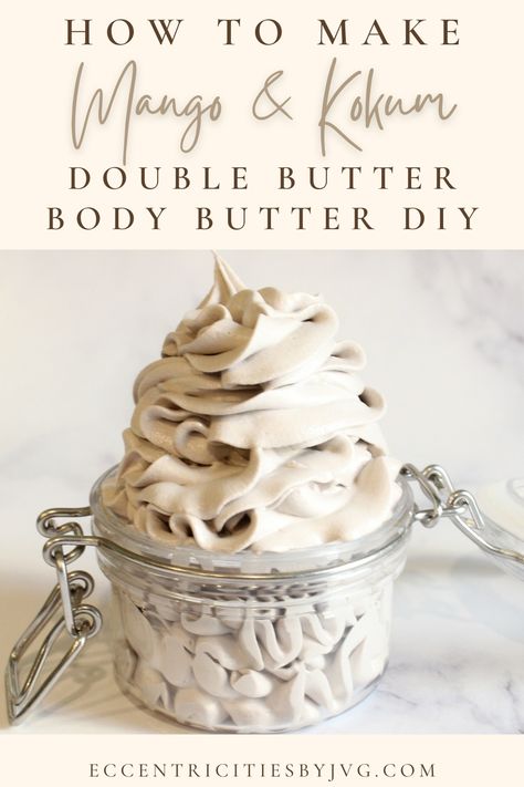 Kokum Body Butter Recipe, Mango Butter Soap Recipe, Kokum Butter Benefits, Mango Butter Recipe, Body Butter Benefits, Whipped Soap Diy, Body Butter Packaging, Tallow Recipe, Diy Body Butter Recipes