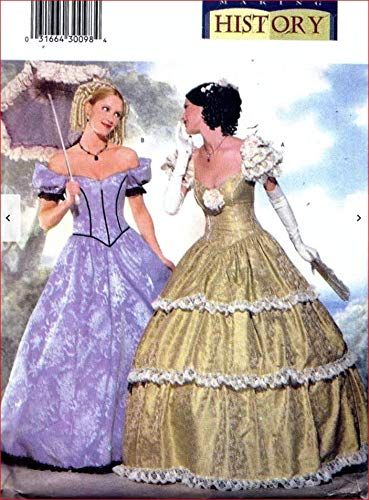 Southern Belle Costume, Belle Gown, Southern Belle Dress, Gown Sewing Pattern, Victorian Gown, Belle Costume, Costume Sewing Patterns, Victorian Costume, Gown Pattern