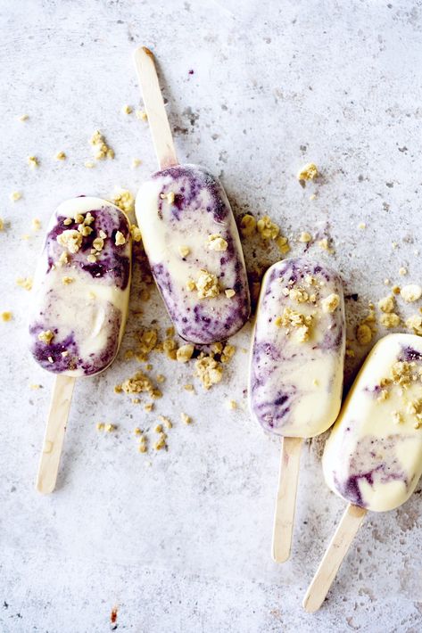 Magnum Cheesecake, Fancy Popsicles, Gourmet Popsicles, Cheesecake Popsicles, Oreo Bars, Canned Blueberries, Ice Lollies, Brave Heart, Blueberry Compote