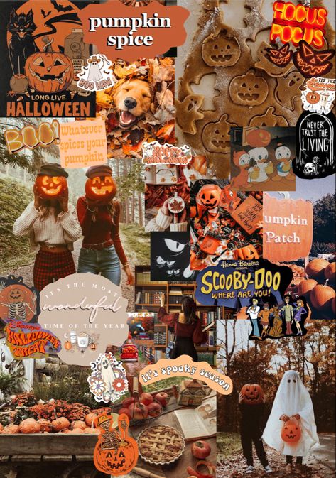 #autumn #fall #visionboard #aesthetic #scoobydoo #ghost #pumpkin #halloween #dog #skeleton #cookies #inspiration #wallpaper #wallpaperideas Cute Halloween Astethic Wallpaper, Scooby Doo Fall Aesthetic, Fall Vision Board, Halloween Astethic, Halloween Apartment, Visionboard Aesthetic, Skeleton Cookies, Holiday Backgrounds, Fall Board