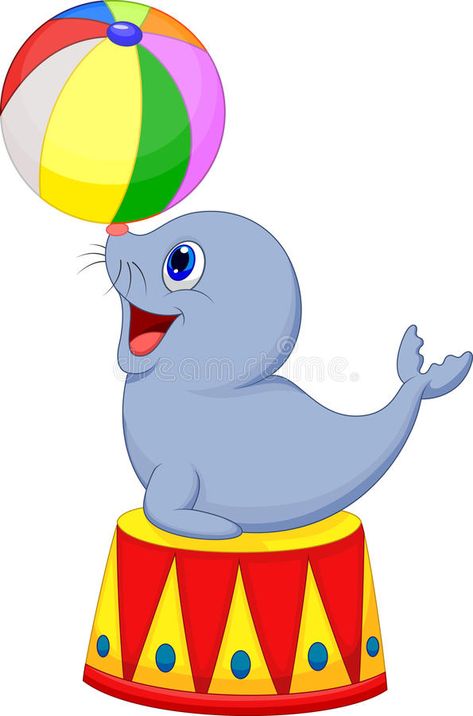 Cartoon Seal, Circus Seal, Circus Activities, Circus Crafts, Carnival Birthday Party Theme, Circus Carnival Party, Circus Decorations, Circus Theme Party, Carnival Themed Party