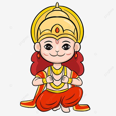 India Cartoon Illustrations, Cute Drawings Of God, Rama Rangoli, Cute Hanuman Drawing, Hanumanji Art, Cute God Drawing, Cartoon Hanuman, God Art Drawing, Hanuman Clipart