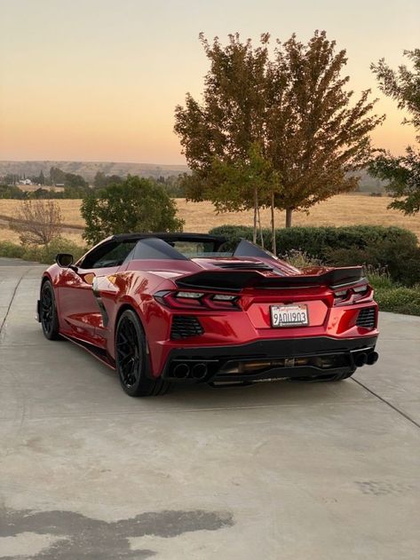 Red Convertible, Red Corvette, Corvette C8, Pimped Out Cars, High End Cars, Corvette Convertible, Cool Car Pictures, Classy Cars, Chevy Corvette