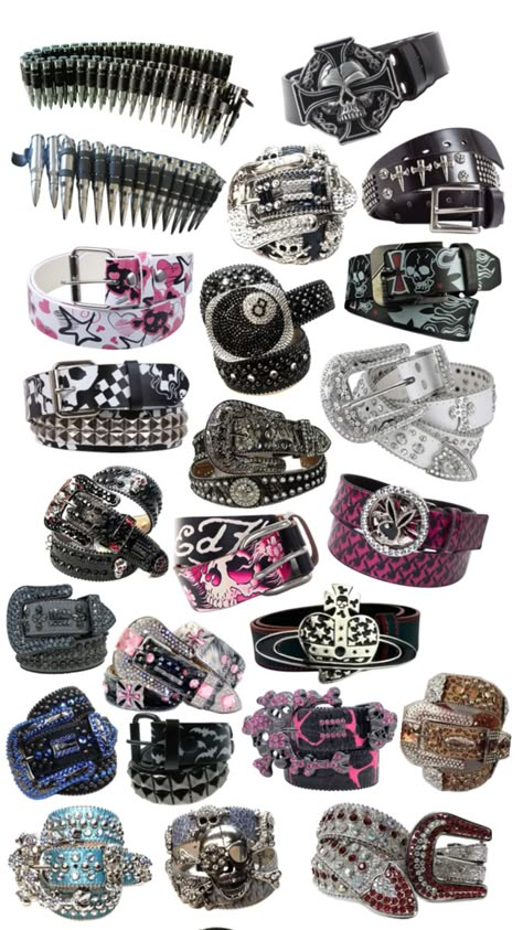 radical Bb Belts, Cool Belts, Mcbling Fashion, Trashy Outfits, Bling Belts, Under Your Spell, Y2k Accessories, Scene Outfits, Trashy Y2k