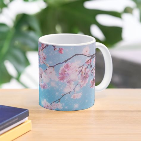 "Cherry Blossom Aesthetic" Mug by ind3finite | Redbubble Cherry Blossom Aesthetic, Glaze Painting, Blossom Aesthetic, Aesthetic Coffee, Pottery Mug, Pottery Painting, Best Christmas Gifts, Summer 2022, Ceramic Painting