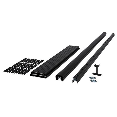 Fiberon (Assembled: 6-ft x 3-ft) Black Aluminum Deck Railing Kit Vinyl Shingle Siding, Deck Railing Kits, Deck Stair Railing, English Tudor Homes, Stair Railing Kits, Deck Railing Systems, Aluminum Balusters, Aluminum Railing Deck, Stair Posts