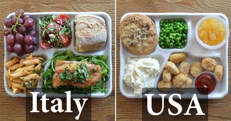 Sweetgreen takes a look at typical school lunches around the world, in an effort to educate kids about healthy eating, fitness, and sustainability. School Lunch Recipes, Cafeteria Food, School Cafeteria, School Food, School Lunches, Breakfast Bake, Inspired Recipes, School Lunch, Lunch Ideas