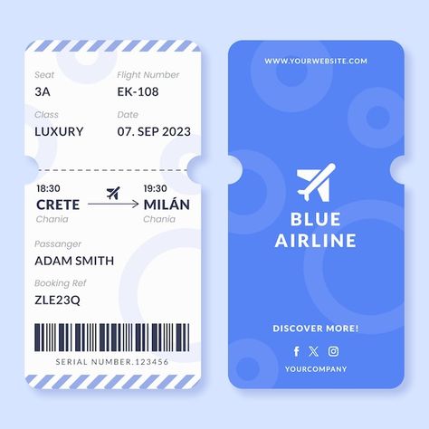 Travel ticket Vectors & Illustrations for Free Download | Freepik Boarding Ticket Design, Passport Design Ideas, Air Ticket Design, Ticket Avion, Travel Ticket Design, Train Ticket Design, Travel Itinerary Design, Flight Ticket Design, Ticket Design Ideas