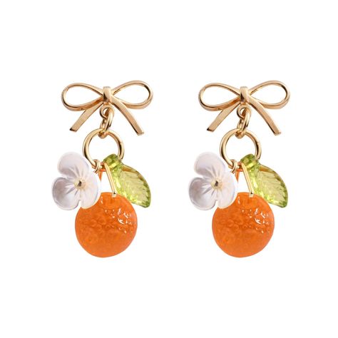 PRICES MAY VARY. 🧡 Material: It’s made of glass fruit beads, acrylic leaf and small white flower. The main metal is brass which is hypoallergenic and skin friendly to wear. 🧡 Feature: It’s handmade 14K gold plated, cute bow studs, delicate glass fruit beads, create it cute unique fresh charming to wear. 🧡 Size: The drop length is about 2cm - 3cm (0.8” - 1.2”), small and not heavy to wear. It’s very cute 🧡 Sweet gift: Easy to match with outfit, pearfect to wear for summer vacation, and it’s w