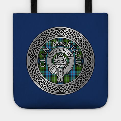 Clan MacKenzie Crest & Tartan Knot -- Choose from our vast selection of tote bags to match with your desired size to make the perfect custom tote. Pick your favorite: Movies, TV Shows, Art, and so much more! Available in Single Sided Print or Double Sided Print in small, medium, and large. Perfect for work, class, the beach, and leisure. Clan Mackenzie, Clan Macdonald, Mackenzie Tartan, Custom Tote, Tartan, Tote Bags, Tattoo Ideas, Knot, Double Sided