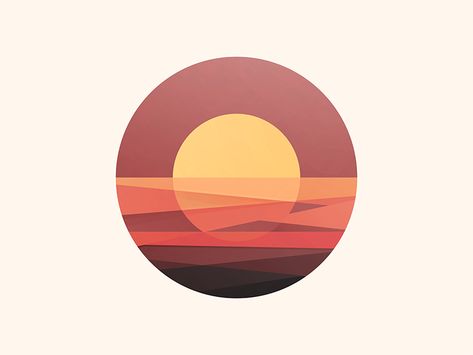 Sunset by Yoga Perdana #Design Popular #Dribbble #shots Circular Graphic Design, Sunset Graphic Design, Geometric Sunset, Circular Artwork, Retro Surf Art, Circle Artwork, Sunset Logo, Sunset Design, Graphic Design Blog