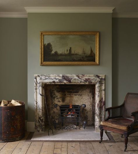 Jamb London, Period Fireplace, Marble Ideas, Hearth Stone, Georgian Interiors, Inglenook Fireplace, Antique Fireplace, Blue Room, Style Lounge