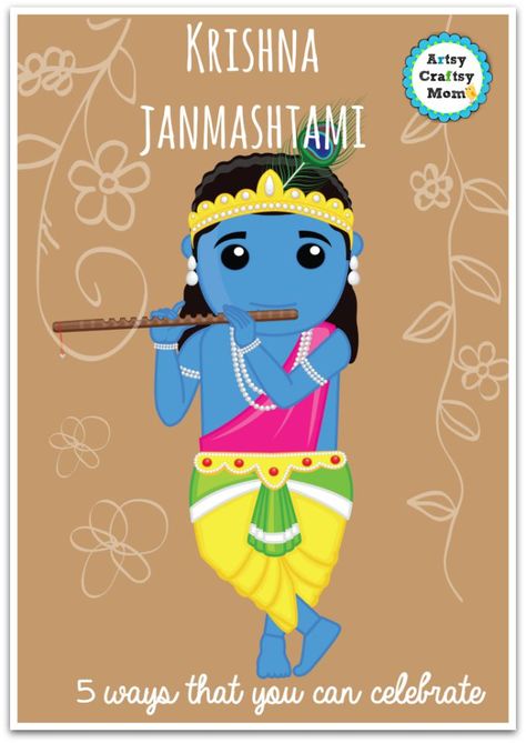 Presenting 5 Activities to do on Krishna Janmashtami at home- crafts, recipes, dress up& an ebook. A Hindu festival, celebrating the birth of Lord Krishna. Krishna Crown, Fun Printables For Kids, Janmashtami Celebration, Janmashtami Decoration, Krishna Drawing, Printables Free Kids, Hindu Mythology, Krishna Janmashtami, Fun Printables