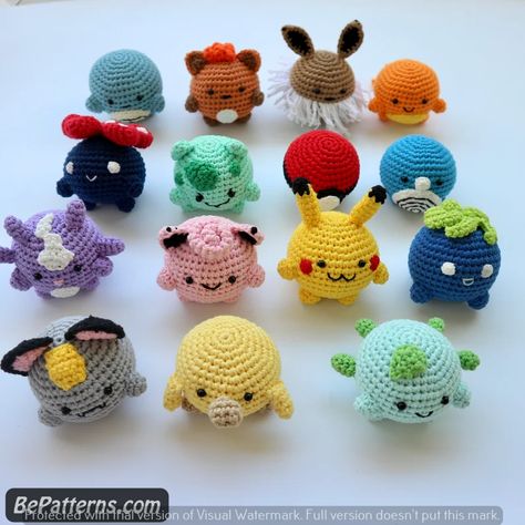 Beginner's Haven: Crochet Butterfly Tutorial Mini Pikachu Amigurumi, Cute Crochet Pokemon, Mini Pokemon Crochet Patterns Free, Crochet Pokemon Keychain, Amigurumi Pokemon Free Pattern, Round Amigurumi, Amiguri Crochet, Mini Pokemon, Nintendo Crochet