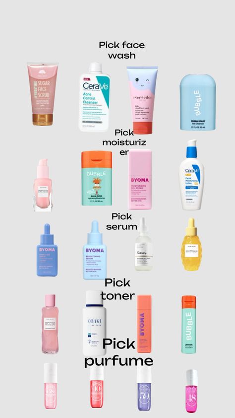 #pick your skincare routine ❤️ The Perfect Skincare Routine, Must Have Skincare Products, Best Skincare For Combination Skin, Pm Skincare Routine Order, Target Skincare Must Haves, Skincare Products For Beginners, Oily Skin Skincare Routine, Skincare Routine For Combination Skin, Skincare Tutorial