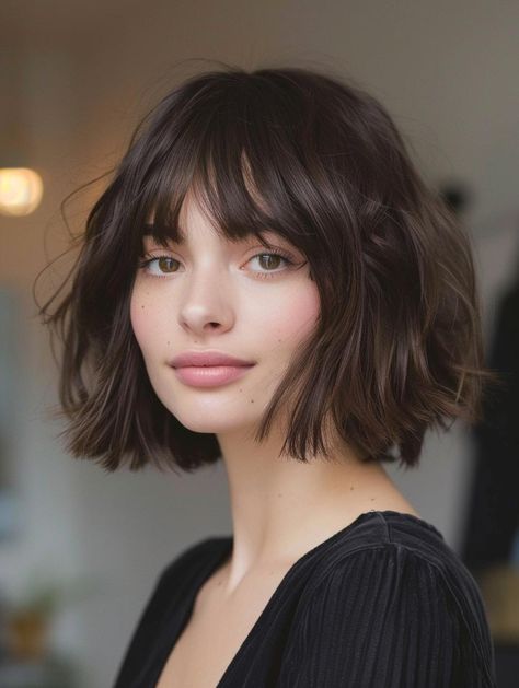 Best Bob Hairstyles with Bangs Cute Short Bob Hairstyles With Bangs, Bob With Bangs For Thick Hair, Short Bob And Bangs, Bobbed Hair With Bangs, How To Style A Bob With Bangs, French Girl Bob With Bangs, Short Hair And Bangs Hairstyles, Italian Bob With Bangs, Short Bob With Wispy Bangs