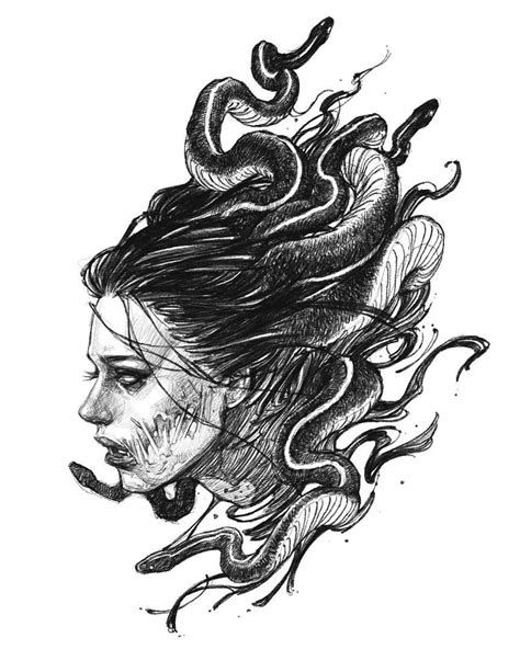 Medusa Tattoo Design, Neotraditional Tattoo, Medusa Art, Scary Drawings, Kunst Tattoos, Theme Tattoo, Medusa Tattoo, Dark Art Tattoo, Tattoo Design Book