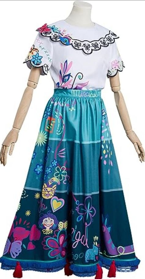 Mirabel Skirt, Mirabel Costume, Earrings Amazon, Mirabel Madrigal, Disney Encanto, Halloween Costumes Women, Costume Dress, Shirt Skirt, Fashion Wear