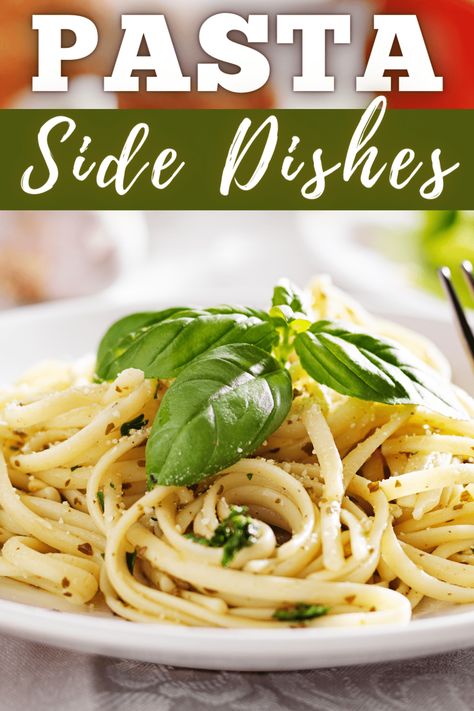 Transform your pasta into an unforgettable meal by making these 25 perfect side dishes. From pasta primavera to baked ziti, these dishes make pasta the star of the show! Pasta Side Recipes Easy, Pasta Side Recipes, Easy Pasta Side Dishes, Noodle Side Dish Recipes, What To Serve With Pasta, Pasta Sides Recipes, Spaghetti Sides Dishes, Pasta Side Dishes Easy, Meatloaf Side Dishes