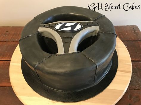 Hyundai Steering Wheel  http://goldheartcakes.website/fun-kids/2017/7/23/hyundai-steering-wheel Hyundai Steering Wheel, Wheel Cake, Heart Cakes, Gold Heart, How To Make Cake, No Bake Cake, Decor Diy, Christmas Decor Diy, Steering Wheel