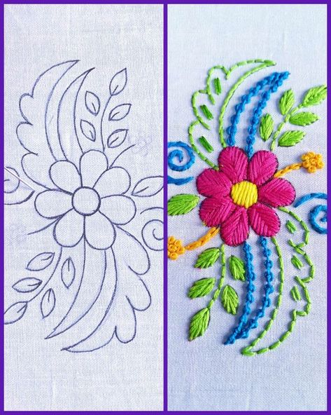 Mexican Embroidery Designs, Latest Embroidery Designs, Rose Cross Stitch Pattern, Basic Hand Embroidery Stitches, Antique Bookcase, Card Design Handmade, Hand Embroidery Patterns Free, Basic Embroidery, Embroidery Lessons