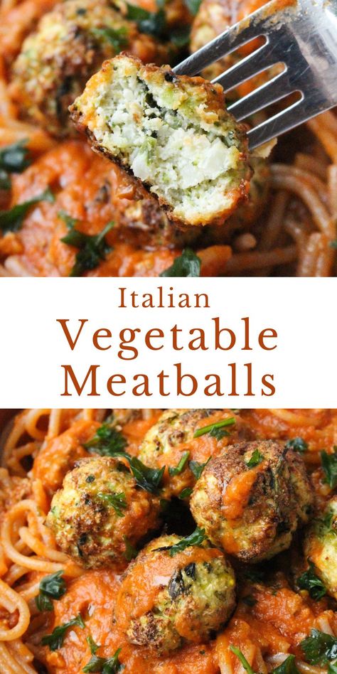 Low Carb Dinners Vegetarian, Lentil Meatballs Vegetarian, Sicilian Vegetarian Recipes, Vegetable Main Dishes Healthy, Veggie Meatballs Recipe, Vegetarian Recipes Italian, Meatless Italian Recipes, Gf Vegetarian Recipes, Baked Veggies Oven Recipe