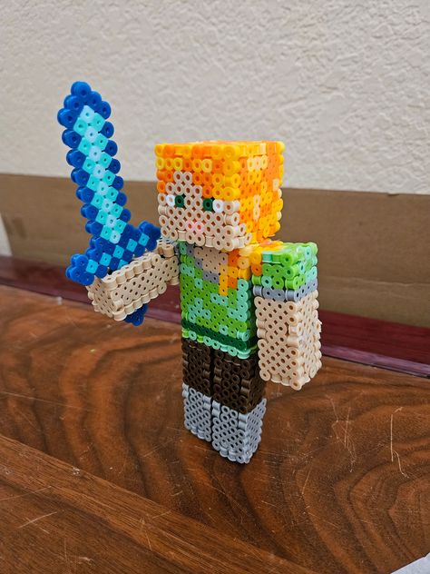 Perler Minecraft, Perler Bead Minecraft, Minecraft Villager, 3d Perler Bead, Hamma Beads, Pixel Art Design, Perler Bead Art, Perler Bead, Hama Beads