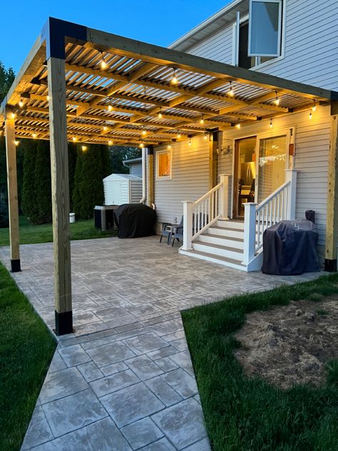 17 x 24 pergola with louver system. Louvered Roof, Patio Remodel, Louvered Pergola, Back Garden Design, Pergola Attached To House, Roofing Systems, Deck Ideas, Building Ideas, Deck Decorating