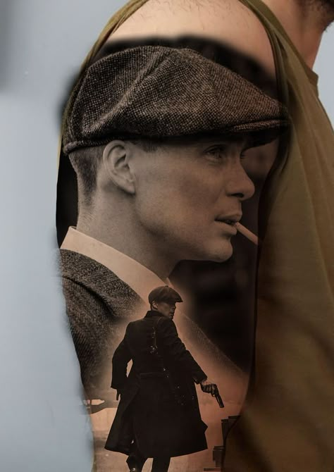 Piky Blanders, Tommy Shelby Tattoo Design, Tommy Shelby Tattoo, Shelby Tattoo, Tomas Shelby, Tommy Shelby, Peaky Blinders, Artistic Photography, Tattoos For Guys