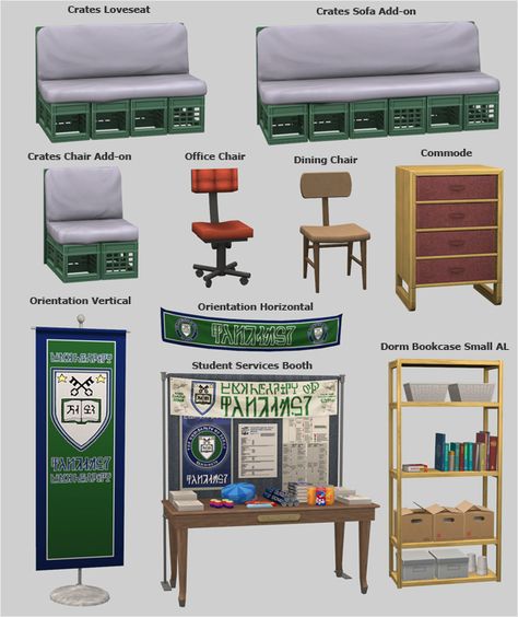 Even More Items from University Life 3t2 - Veranka Ts2 To Ts4 Conversion, Sims 2 School Cc, Ts3 To Ts4 Conversions, Sims 4t2 Conversions, Sims School, Sims 2 University, Sims Interior, Sims Baby, Ts2 Cc