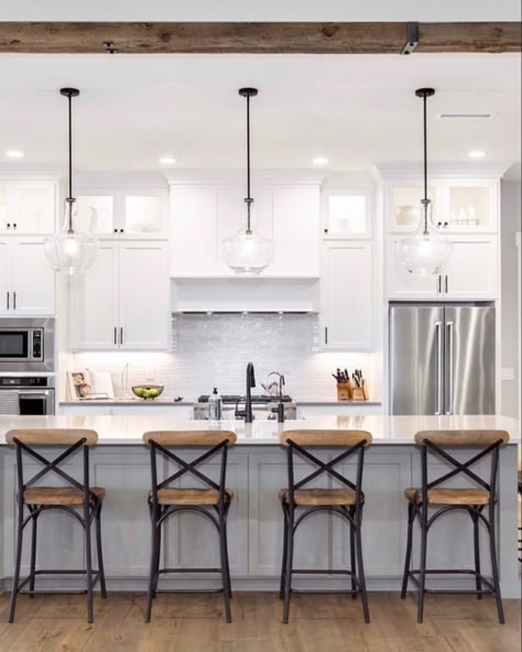 Who needs bar stools for their kitchen island?  http://liketk.it/2REKa #liketkit @liketoknow.it #LTKhome @liketoknow.it.home Farmhouse Bar Stools, Ranch Kitchen, Farmhouse Kitchen Island, Kitchen Island With Seating, Farmhouse Kitchen Design, Residential Interior Design, Open Concept Kitchen, Modern Farmhouse Kitchens, Kitchen Stools