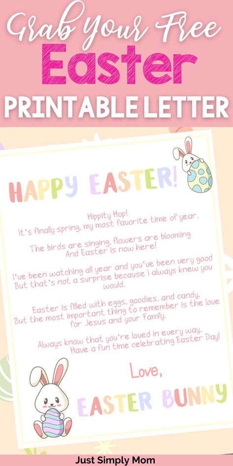 Use this free printable Easter bunny letter before or on Easter for your child to really believe that the Easter bunny has come to visit. You might put this Easter bunny letter inside of their basket or leave it the day before - use it however you want. Message From The Easter Bunny, Easter Bunny Letter Template, Easter Bunny Evidence Ideas, Easter Bunny Letter To Kids, Easter Bunny Notes Free Printable, Letter From Easter Bunny Free Printable, Easter Bunny Traditions, Easter Bunny Note, Easter Bunny Visit Ideas