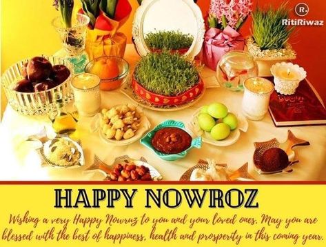 Nowruz is the Persian New Year or Zoroastrian New Year’s day and is also known The post Nowruz (Persian New Year) Wishes and Greetings first appeared on RitiRiwaz. Nowruz Table, Iranian New Year, Haft Seen, Persian New Year, Iranian Recipes, New Year Table, Beginning Of Spring, Vernal Equinox, Spring Equinox