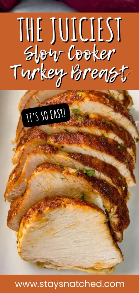 This is the juiciest slow cooker turkey breast that you will ever eat. Cooking a turkey breast in the crockpot is a foolproof way to get tender and juicy meat loaded with flavor. This recipe is for boneless turkey roast, but it works for bone-in, too. Serve this for Thanksgiving or weeknight dinners. Turkey Breast Recipes, Turkey Breast Crockpot, Cooking Turkey Breast, Slow Cooker Turkey Breast, Crockpot Turkey, Amigurumi For Beginners, Slow Cooker Turkey, Turkey Breast Recipe, Crock Pot Slow Cooker