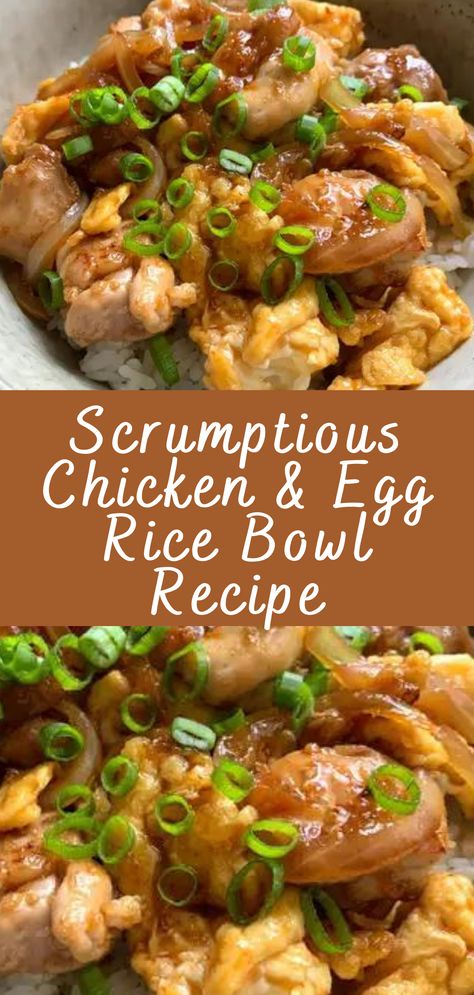 A chicken & egg rice bowl is a delicious and nutritious meal that's perfect for any time of the day. This recipe combines tender chicken, fluffy scrambled eggs, and a variety of fresh vegetables over a bed of rice, creating a satisfying and flavorful dish. Asian Chicken Rice Bowls, Easy Rice Bowl Recipes, Egg Rice Bowl, Garlic Mushroom Sauce, Rice Bowl Recipe, Chicken With Garlic, Vegetarian Substitutes, Egg Rice, Mushroom Sauce Recipe